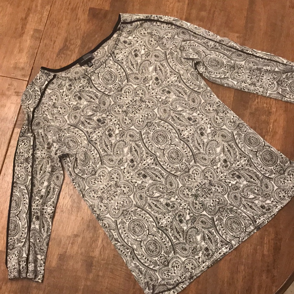 The Limited black and white sheer top